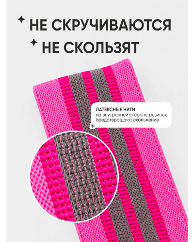 Фитнес-резинки 3 шт с сумкой