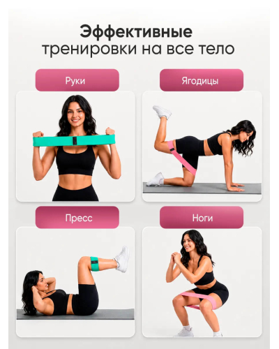 Фитнес-резинки 3 шт с сумкой