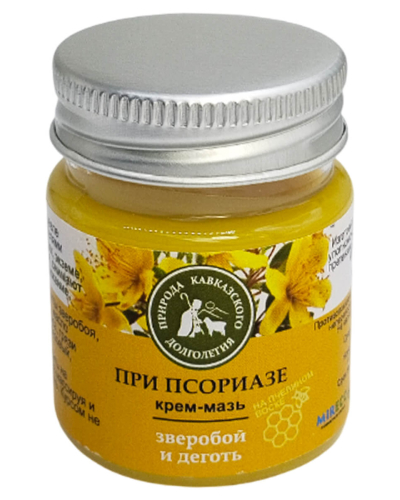 Крем-мазь при псориазе с зверобоем и дегтем