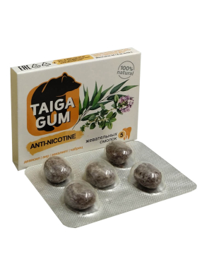 Жевательные смолки Taiga Gum ANTI-NICOTINE 5 шт