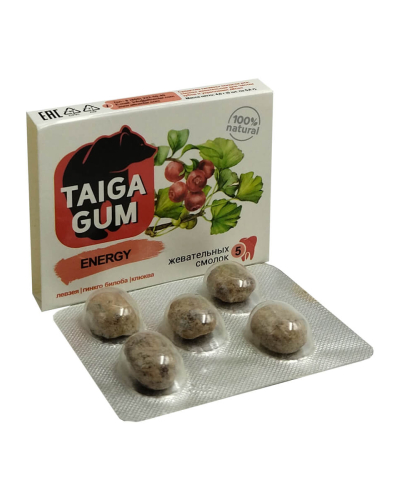 Жевательные смолки Taiga Gum ENERGY 5 шт