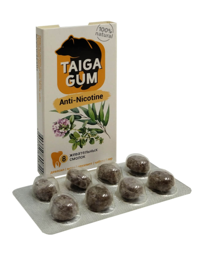 Жевательные смолки Taiga Gum ANTI-NICOTINE 8 шт