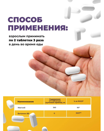 Таблетки магний и витамин B6